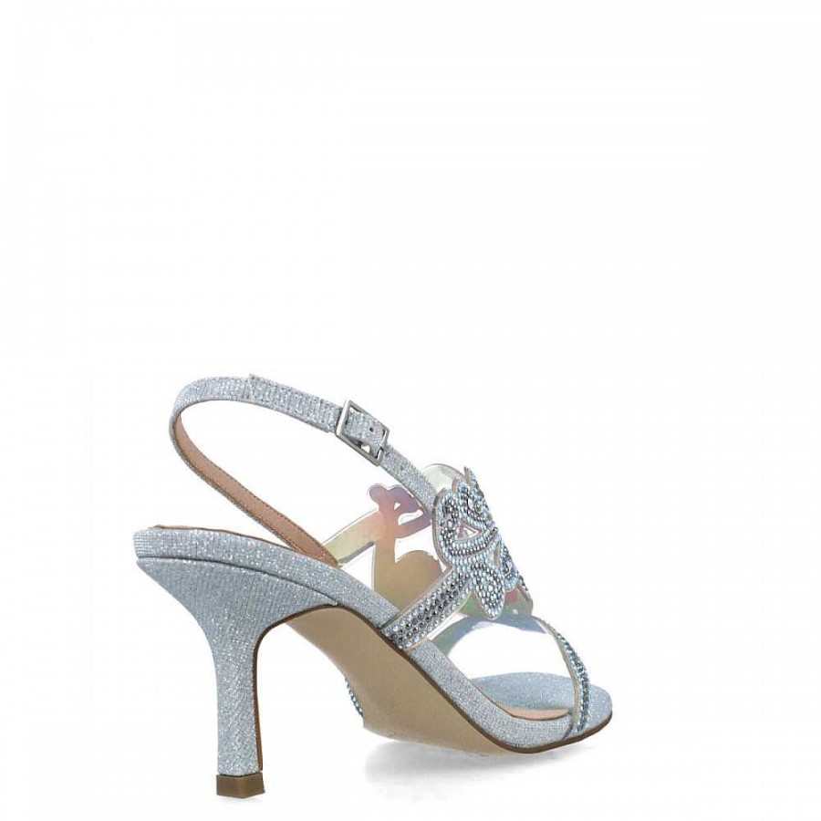 Women Calzaro Heeled shoes | Sandal Shoe 23468 Obsidian Silver