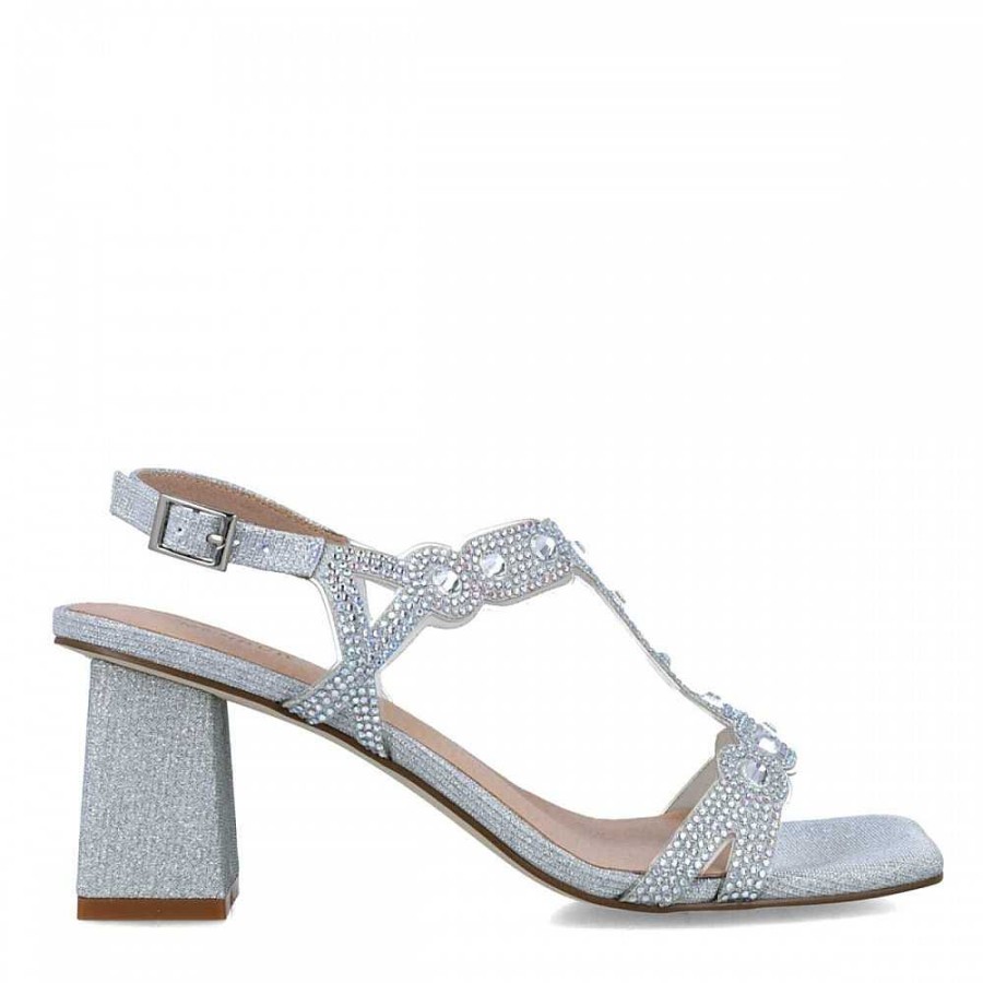 Women Calzaro Heeled shoes | Sandal 23660 Camelopardalis Silver