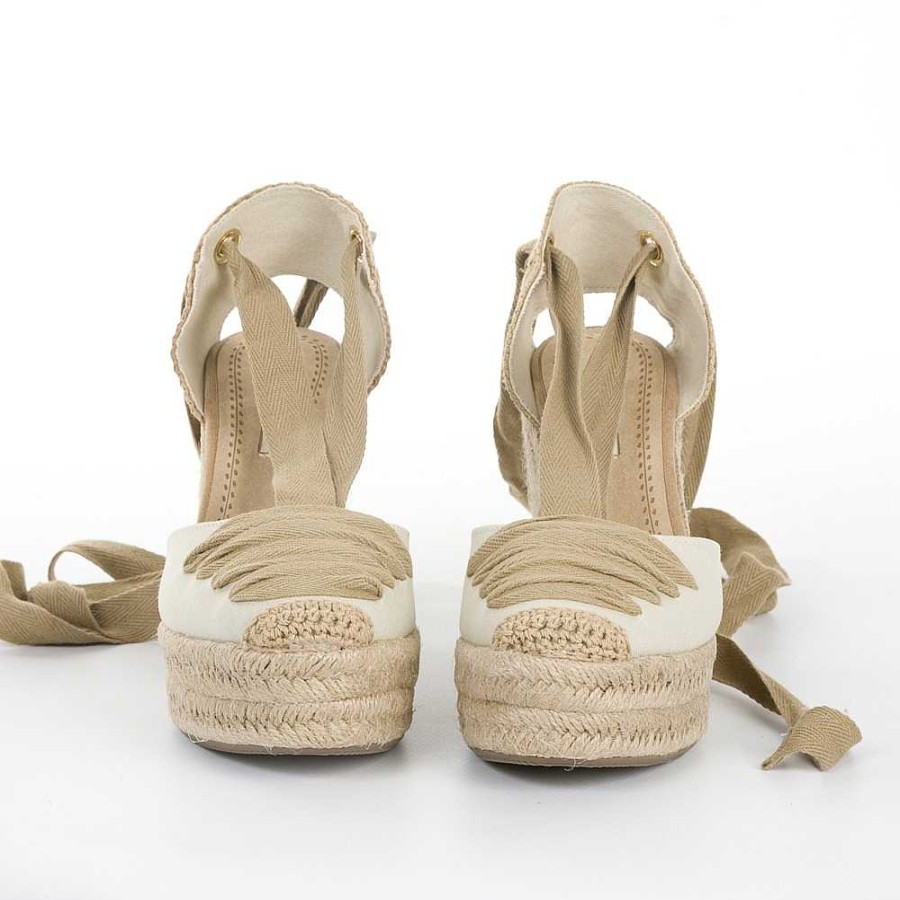 Women Calzaro Espadrilles | Jute Crib Sandal 2301 Camel.