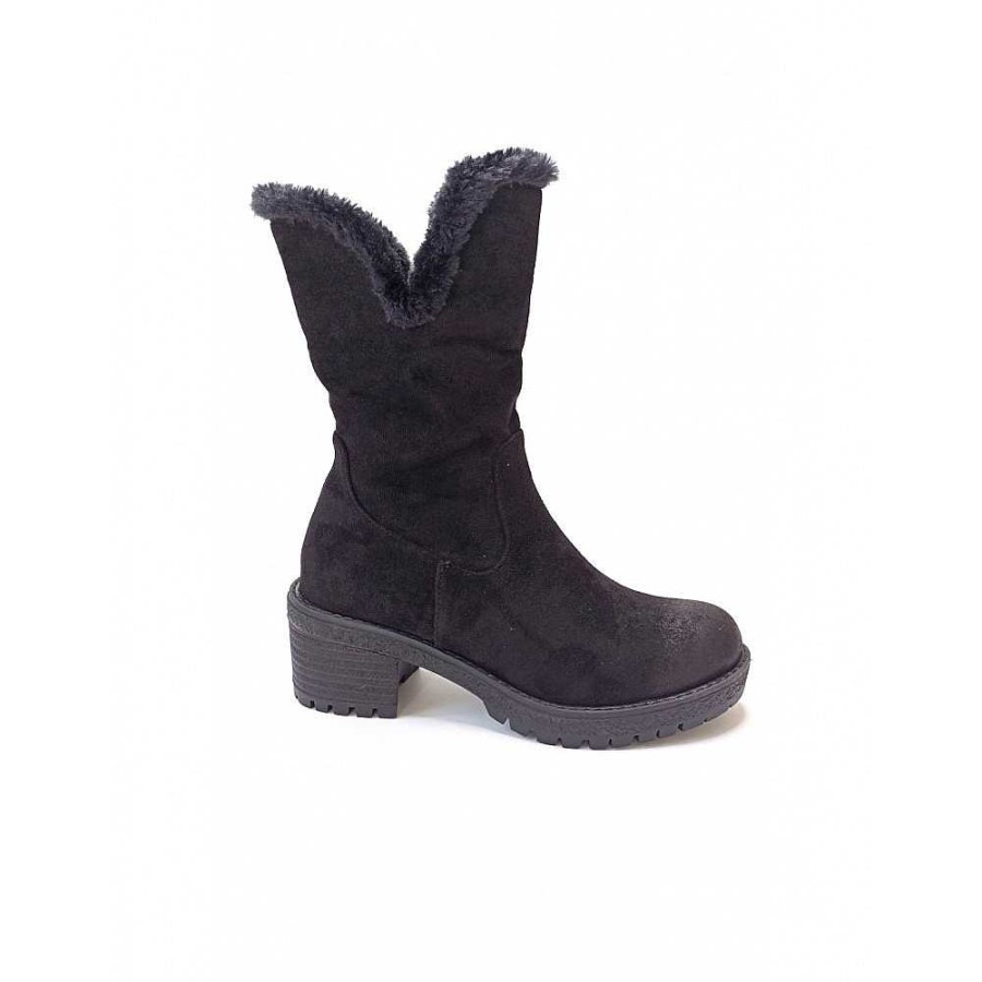 Women Calzaro Fur boots | Zipper Ankle Boot 2217 Black