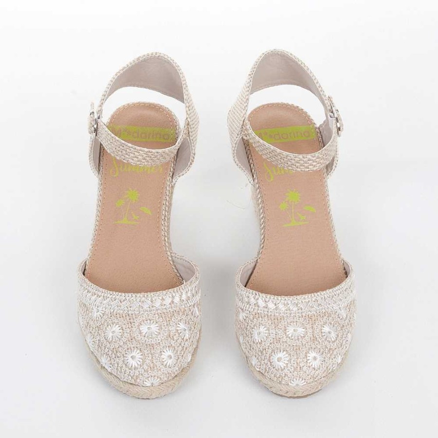 Women Calzaro Espadrilles | Esparto Cradle Jute Sandal 621 Beige