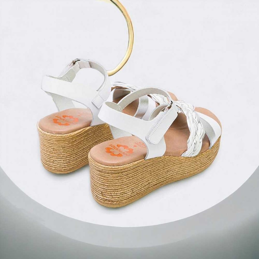 Women Calzaro Sandals | Cuna Leather Sandal 2961 White Silver Irene.