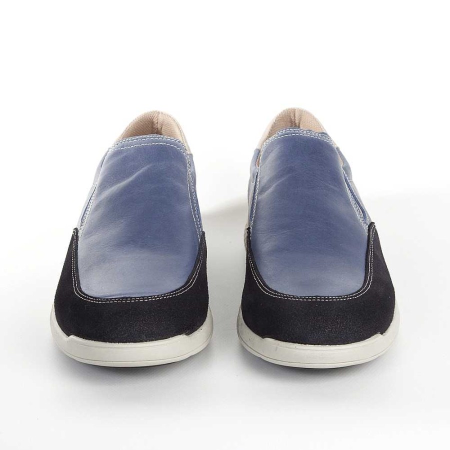 Men Calzaro Mocasines | Lains Blue Moccasin Shoe