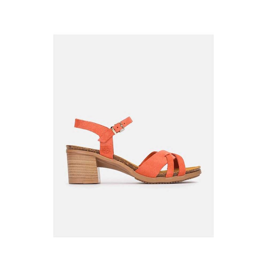 Women Calzaro Bios Sandals|Sandals | Soller Heeled Sandal 001 Coral Orange.