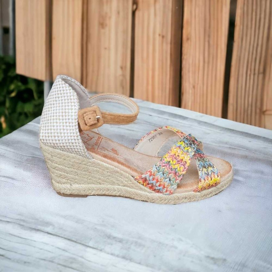 Women Calzaro Espadrilles | Half Jute Cradle Espadrille 729 Multicolor