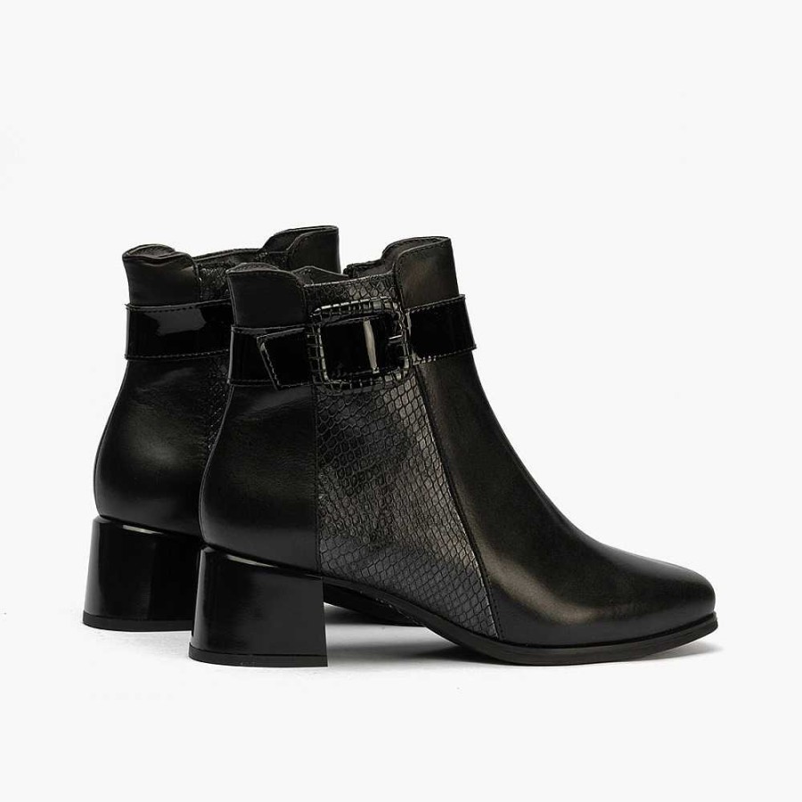 Women Calzaro Comfort|Women's Boots and Ankle Boots | Women's Boots 5414 Black With Medium Heel