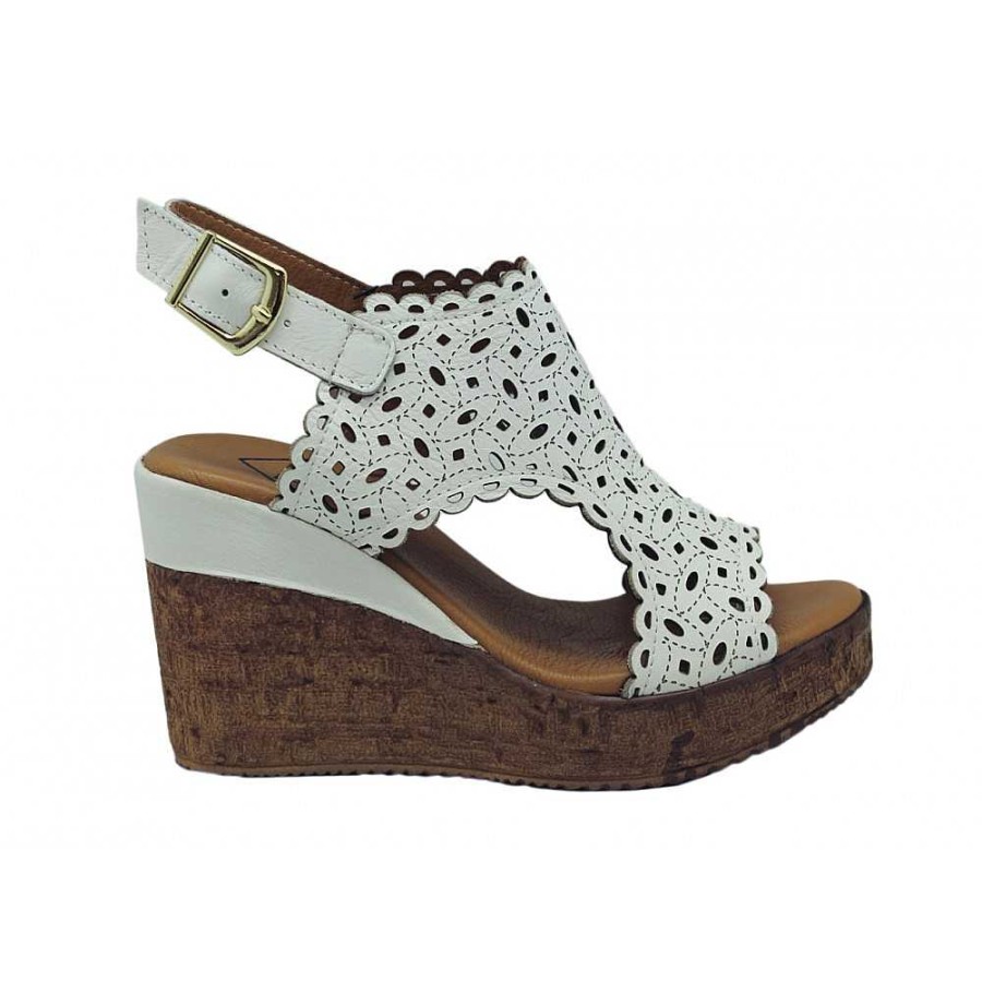 Women Calzaro Sandals | Crib Leather Clog 23401 Laser White.