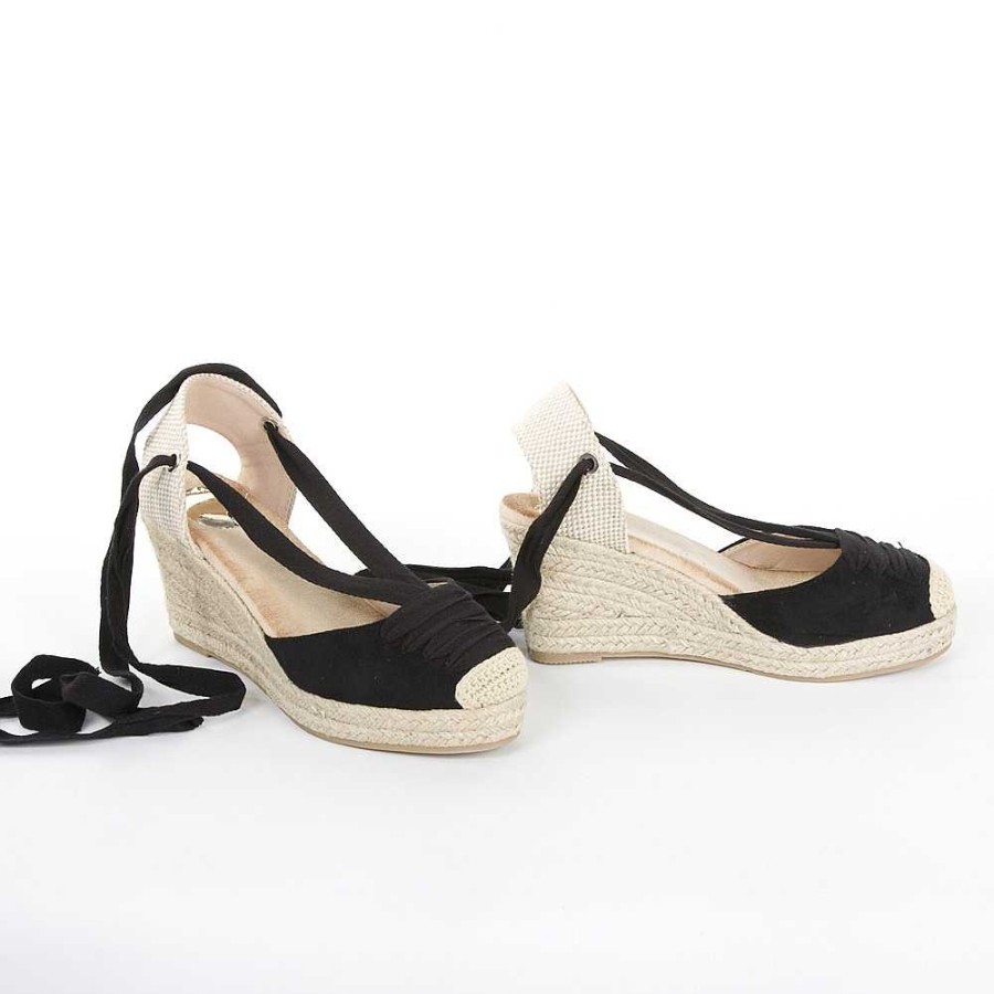 Women Calzaro Espadrilles | Jute Crib Espadrille 8067 Black