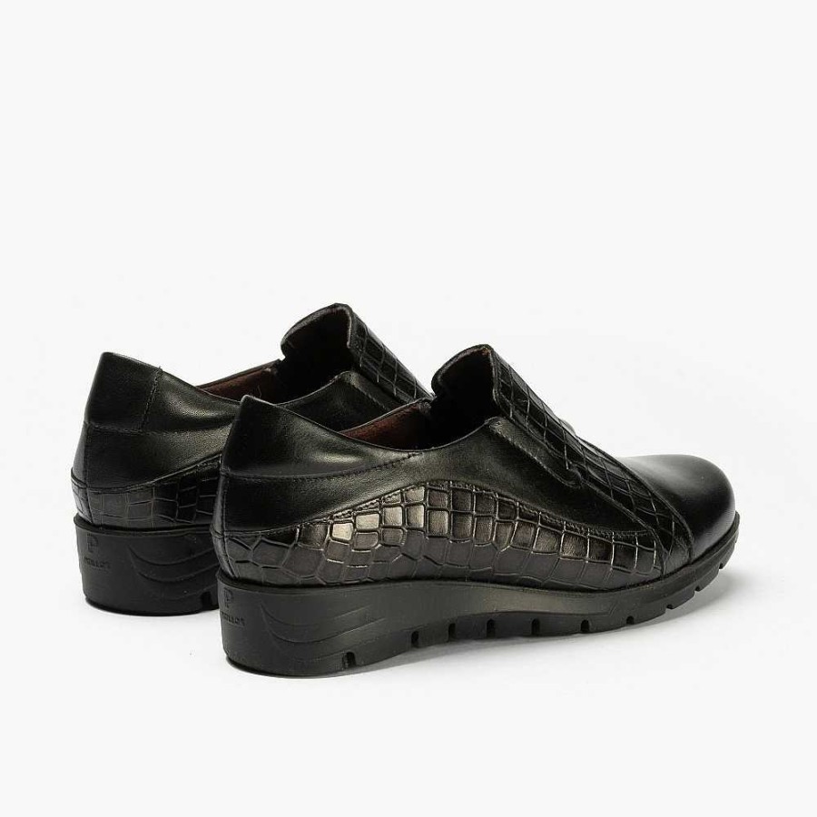 Women Calzaro Moccasins|Comfort | Manoletina 2500 In Black Combined Nappa