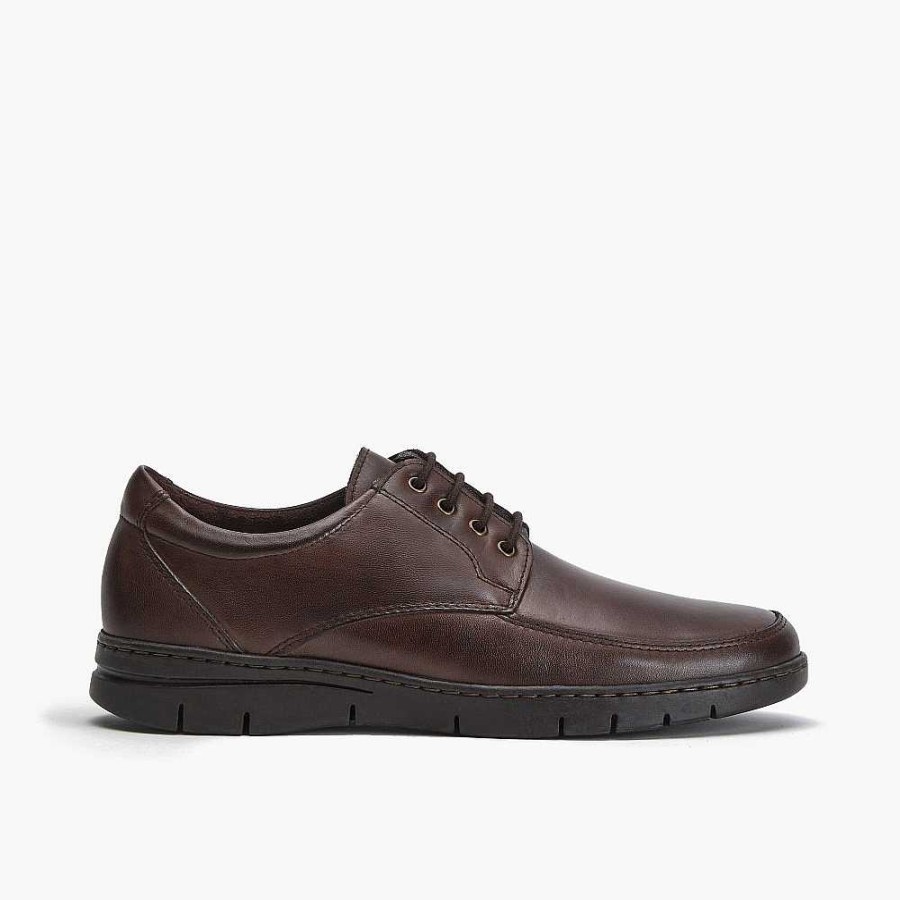 Men Calzaro Lace-up shoes | Blucher Men's Shoe 4602 in Smooth Brown Napa Leather