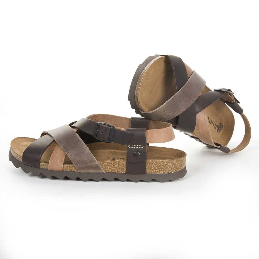 Men Calzaro Sandals | Bios 9537 Moka Sandals, Leather, Brown.