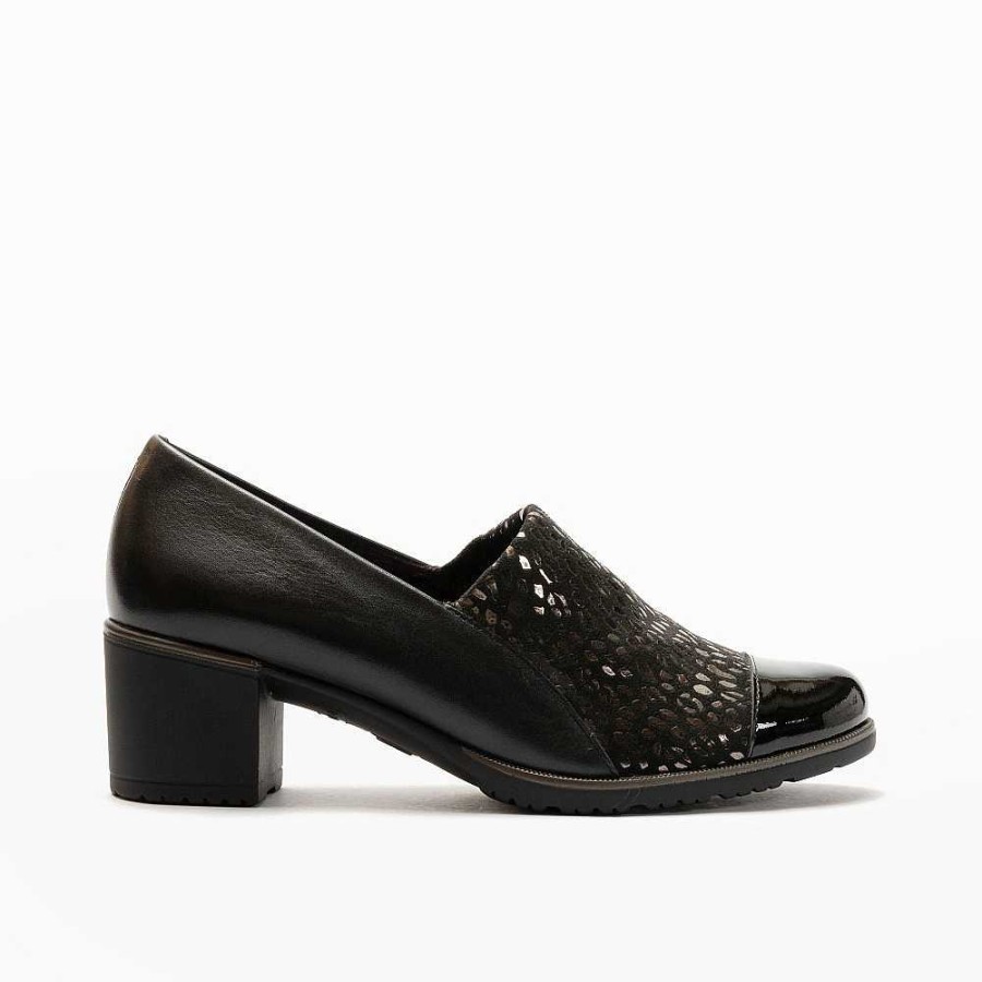 Women Calzaro Heeled shoes | Heel Shoe 1033 Combined Lycra Black